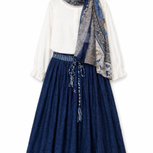flared navy blue skirt