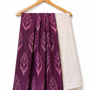 rich maroon pink ikat material