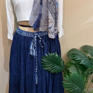 Flared navy blue skirt