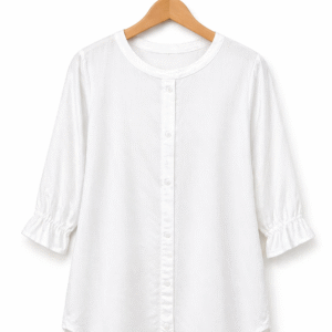 classic white cotton button down top