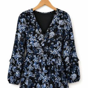 elegant black georgette printed top