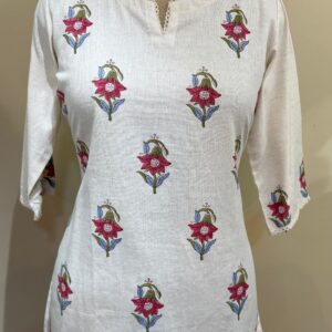 Short top with red flowers