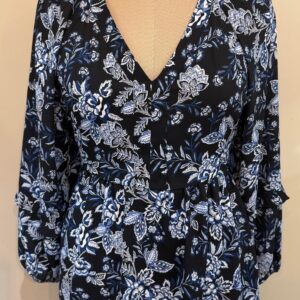 Elegant black georgette printed top