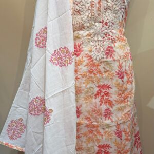 lucknowi printed soft cotton kurta