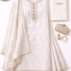 off white cotton chikankari suit