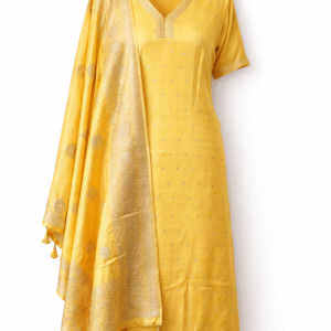 yellow silk suit set
