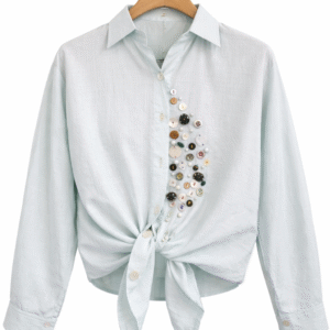 linen shirt in soft pastel blue