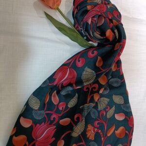 kurta piece featuring elegant floral vine prints in rich, earthy hues.