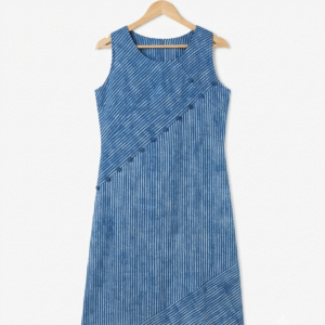indigo stripe cotton kurta